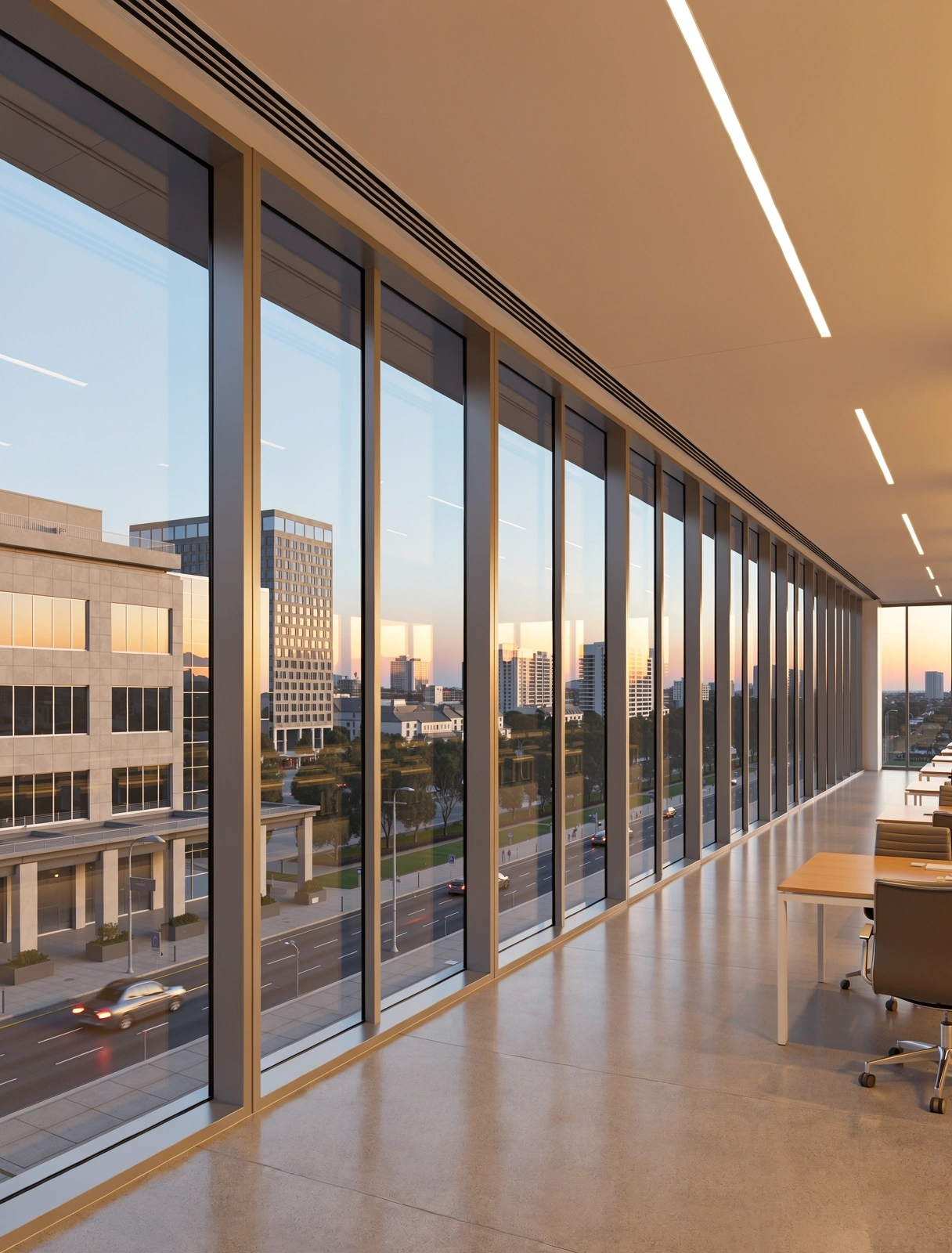 High-end financial district office interior